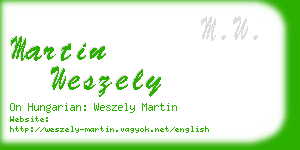 martin weszely business card